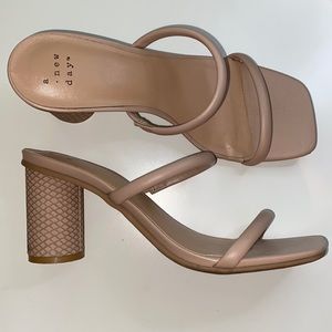 A New Day Strappy Nude Heels